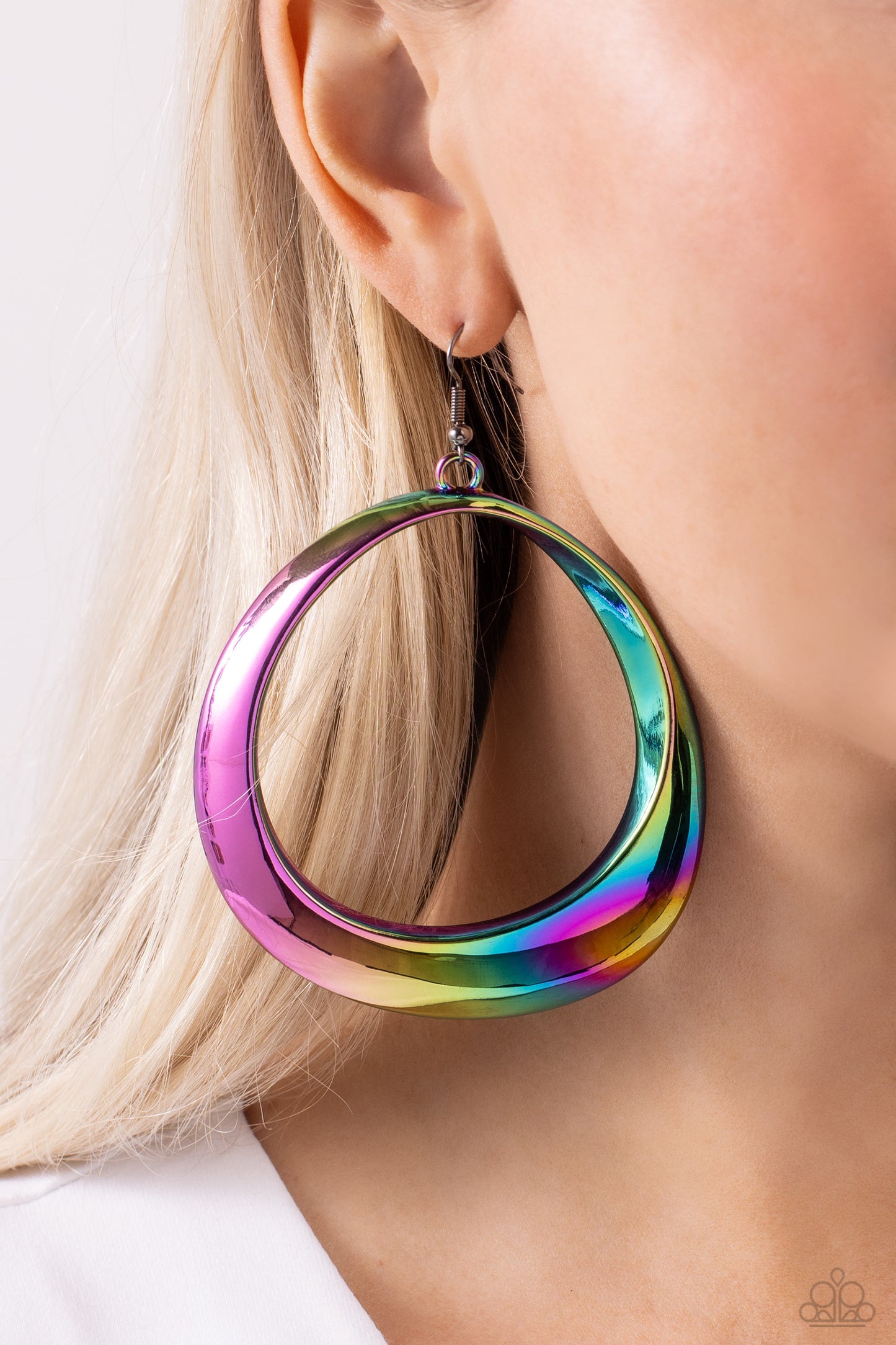 Paparazzi Earring ~ Asymmetrical Action - Multi