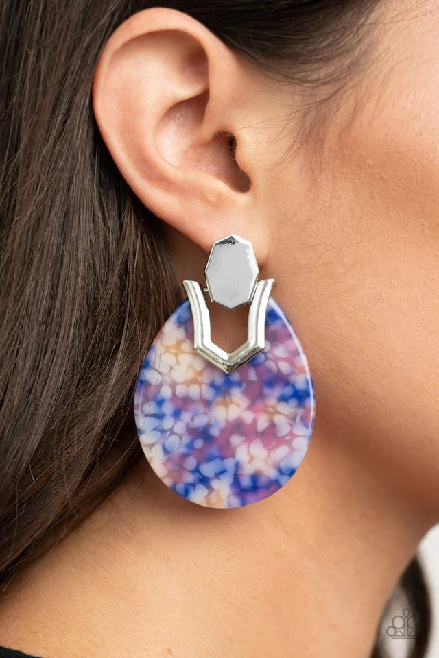 Paparazzi Earring ~ HAUTE Flash - Blue