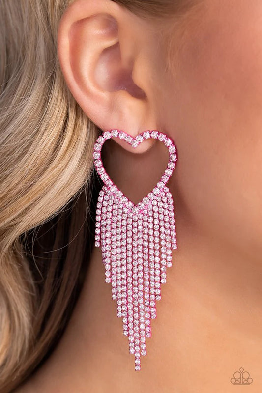 Paparazzi Sumptuous Sweethearts - Pink Post Earrings
